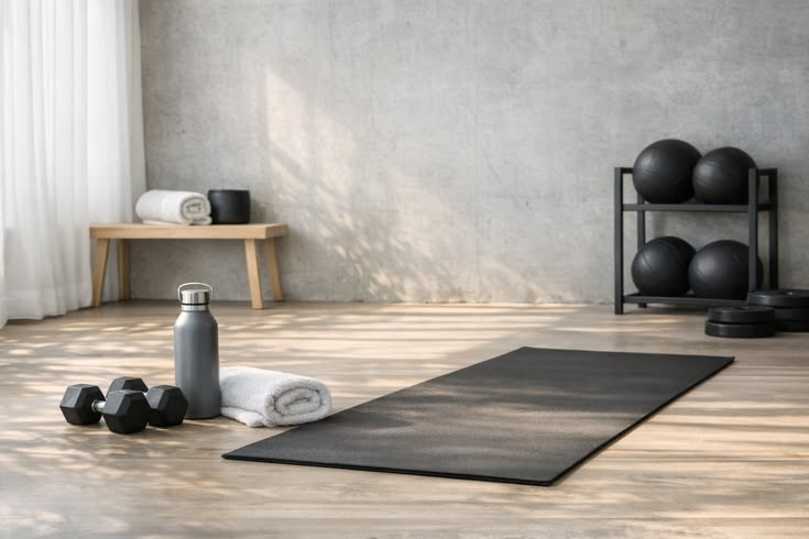 Illustration suggesting organized training materials in a home context